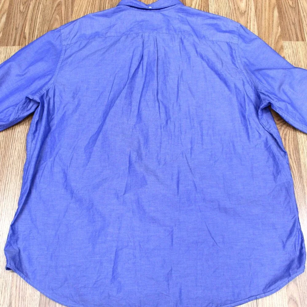 BANANA REPUBLIC LIGHTWEIGHT CAMDEN FIT SHIRT 100% COTTON DARK BLUE 2X-LARGE, XXL